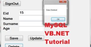 MySQL VB.NET Tutorial 8 : Deleting selected data from database