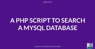 A PHP Script to Search a MySQL Database