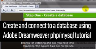 Create and connect to a database using Adobe Dreamweaver php/mysql tutorial