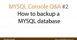 MYSQL Console Q&A #2 How to backup a database