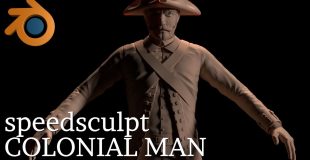 BLENDER SCULPT – The Colonial Man [TIME LAPSE]