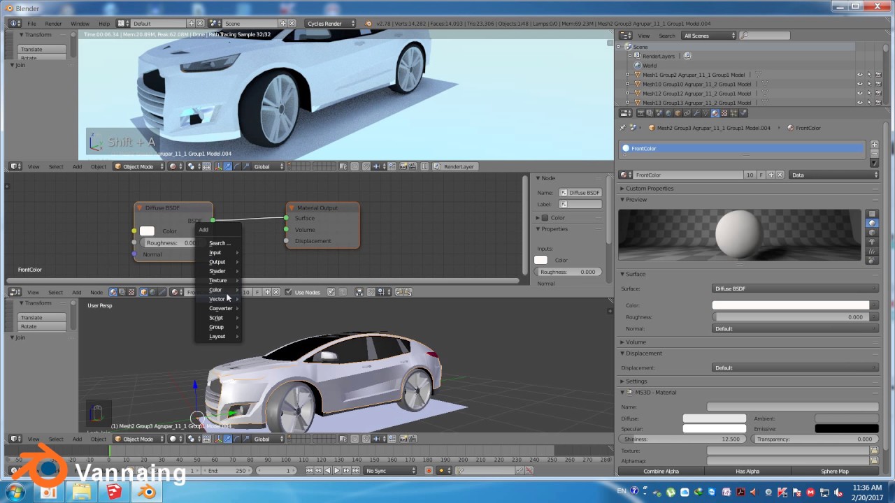 របៀបកែរឡានស៊េរីថ្មី Super Car Concept customize tutorial in Blender