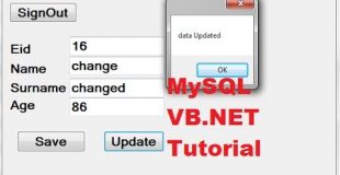 MySQL VB.NET Tutorial 7 : Edit/Update a data from Database with button