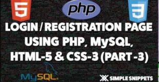 Login and Registration page in PHP and MySQL – Part 3