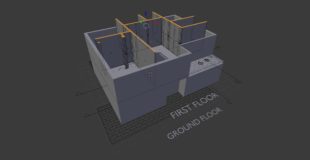 3D Blender architecture: we create the building walls