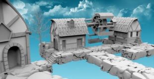 Blender 3D|Моделирование концепта городка|Modeling town concept