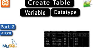 MySQL_(Part 2)_Create Database & Table, Variable,  DataType, Show databases [Bangla Tutorial] 2017
