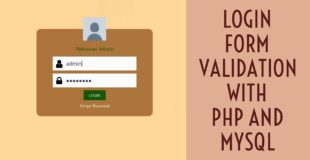 Login form validation with PHP and MySQL