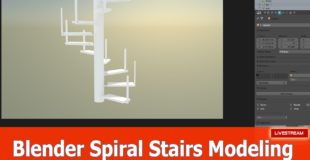 Blender modeling tutorial Spiral Stairs : Live stream