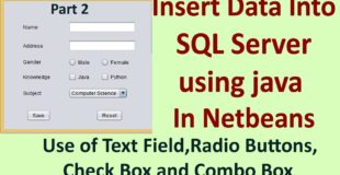 Insert data into SQL server using java Part -2
