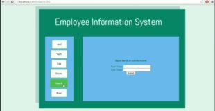 Employee Information System using PHP and MySQL Server