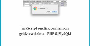 JavaScript onclick confirm on gridview delete – PHP & MySQLi