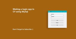 Making login app Using C# and my SQL in Windows Forms