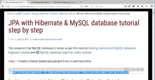 JPA With Hibernate and MySql beginner tutorial