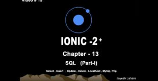 Ionic Tutorial Chapter 13 (Sql C.R.U.D. operation using Php mysql, using localhost)