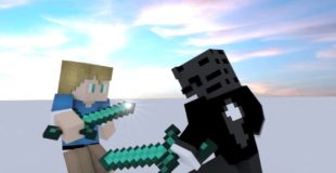 Lame fight loop to dramatic music (Blender Minecraft Animation)
