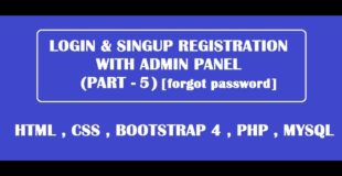 forgot password / change password using html,css,bootstrap,php,mysql (part 5)