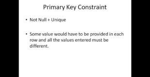 SQL Tutorial – 8: Constraints in SQL