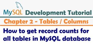 How to get record counts for all tables in MySQL database – MySQL developer Tutorial