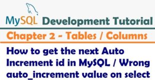 How to get the next Auto Increment id in MySQL | Wrong auto_increment value on select-MySQL Tutorial