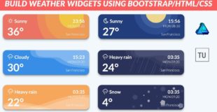UI Design – Build Weather Widgets Using Bootstrap/HTML/CSS And Affinity Designer