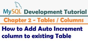 How to Add Auto Increment column to existing Table – MySQL Developer Tutorial