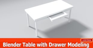 Blender modeling a table with an animated drawer