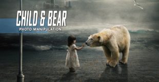 Child & White Bear – Photoshop Manipulation Tutorial Compositing