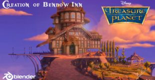 Creation of the Benbow Inn from Disney's Treasure Planet in Blender 2.8