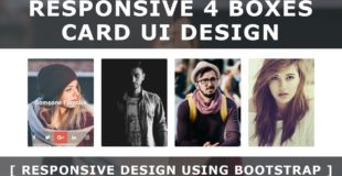 Html Css Responsive 4 Boxes Card UI Design Using Bootstrap – Css Image Hover Effects – Responsive