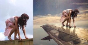Photoshop Manipulation Tutorials Photo Effects | Girl on Plane