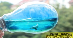 photo manipulation – Ocean at the bulb – Photoshop Tutorials