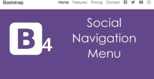 Bootstrap 4 Social Navbar Navigation Menu with HTML5