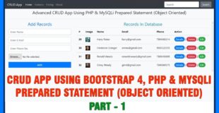 #01 Advanced CRUD App Using Bootstrap 4, PHP & MySQLi Prepared Statement In Object Oriented Style