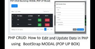 PHP CRUD: Bootstrap Modal: Edit and Update Data into Database in PHP