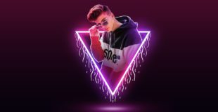 Neon Glow Triangle Pop Out Photo Effect Photoshop Tutorial