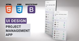 Mobile App UI Design Tutorial – Project Management App | HTML CSS BOOTSTRAP Speed Coding