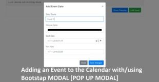 Event Calendar with Bootstrap Modal | Add event data (full Calendar)