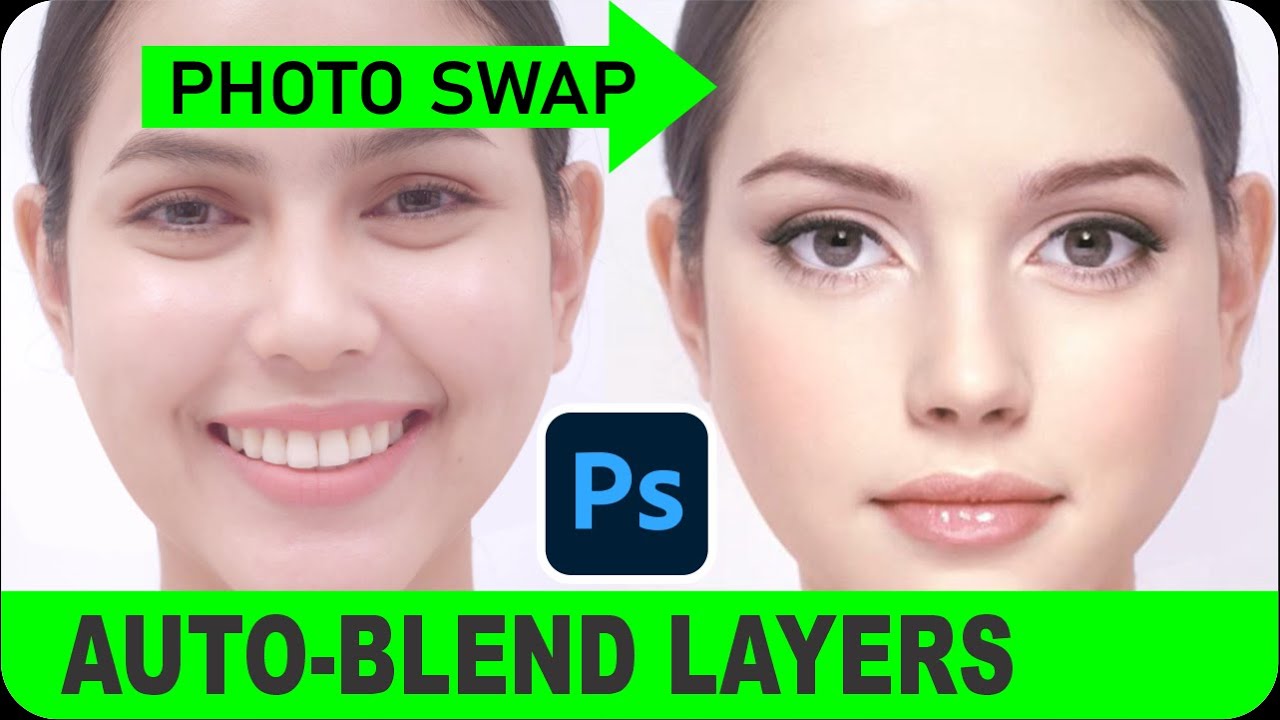 Auto Blend Layers in Photoshop I Photo Swap I Photoshop Tutorial